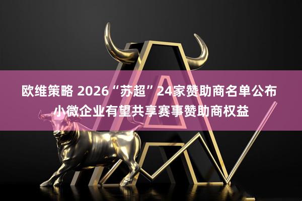 欧维策略 2026“苏超”24家赞助商名单公布 小微企业有望共享赛事赞助商权益