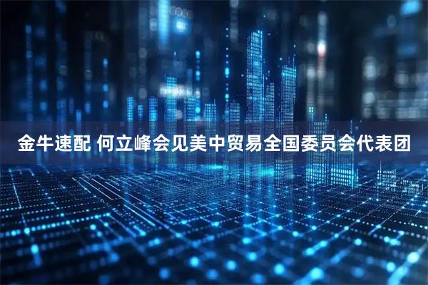 金牛速配 何立峰会见美中贸易全国委员会代表团