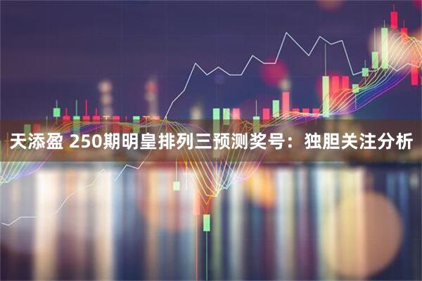 天添盈 250期明皇排列三预测奖号：独胆关注分析